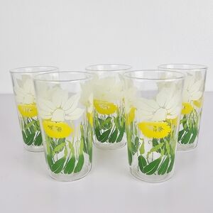 Vintage Anchor Hocking Daffodil Juice Glasses - set of 5